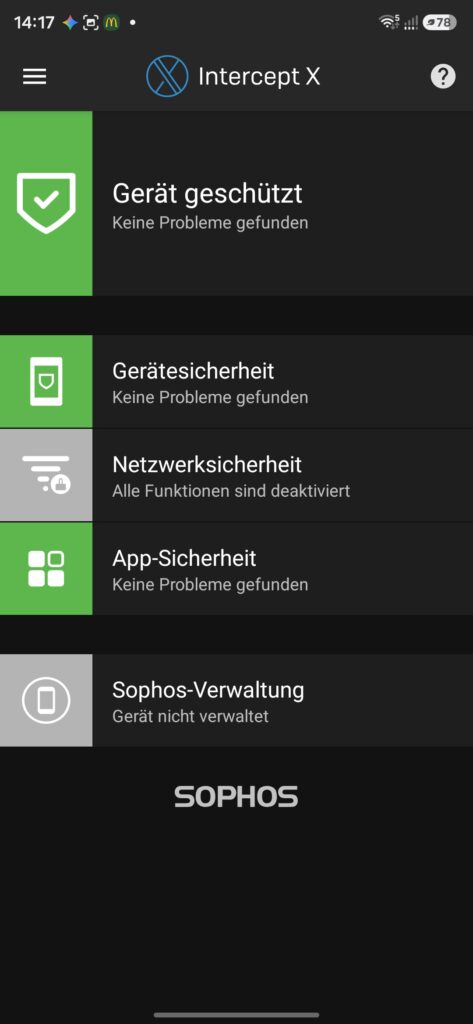 Gerät geschützt Übersicht