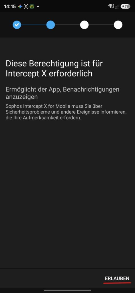 Benachrichtigung erforderlich