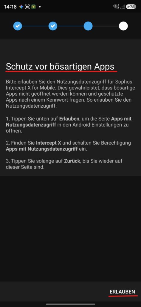 Schutz vor bösartigen Apps