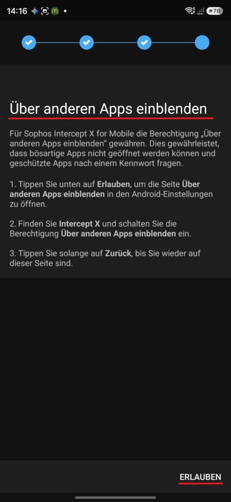 Über anderen Apps einblenden