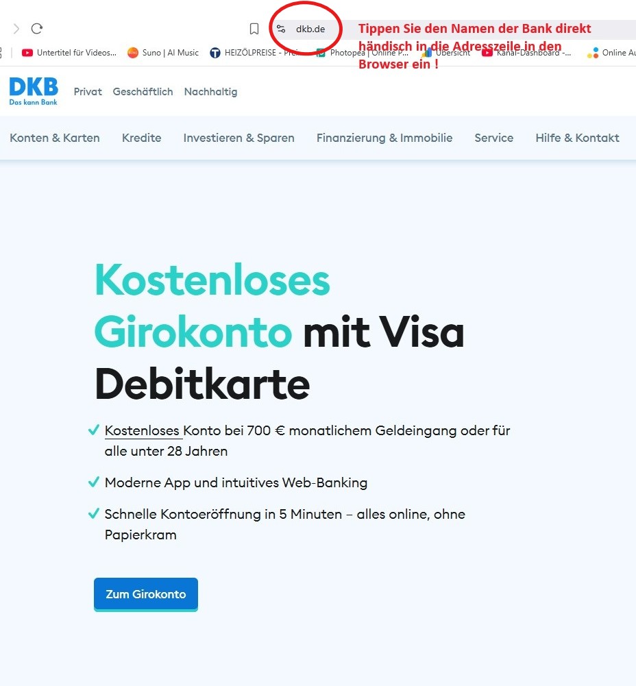 Sichere Eingabe im Browser