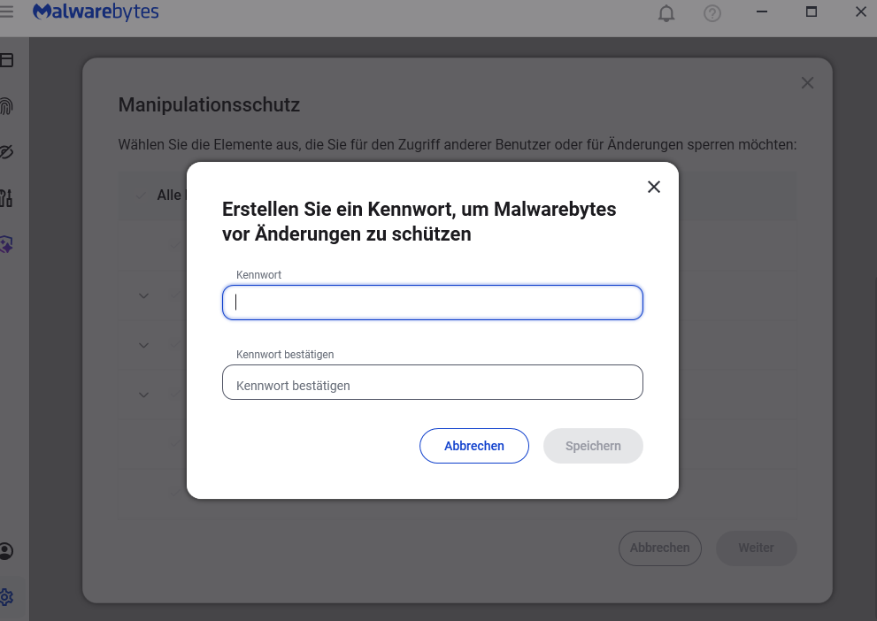 Passwort vergeben